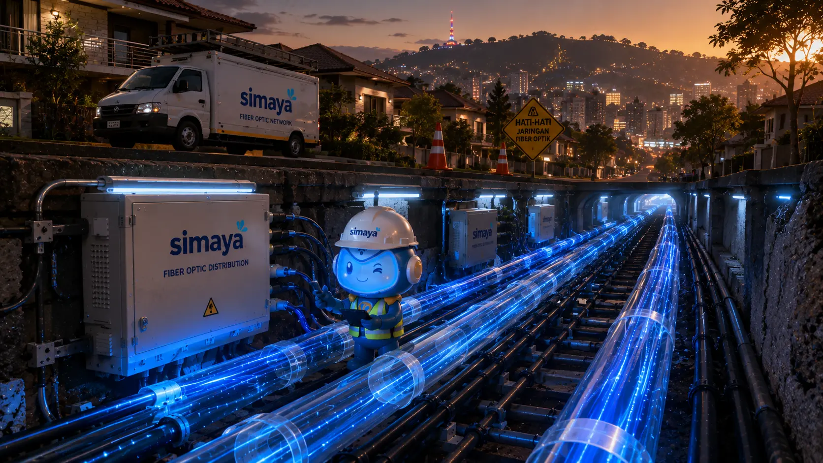 Jaringan fiber optik Simaya di Bandung
