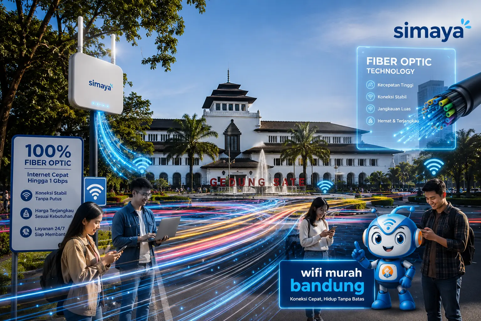Teknologi fiber optik untuk WiFi murah Bandung