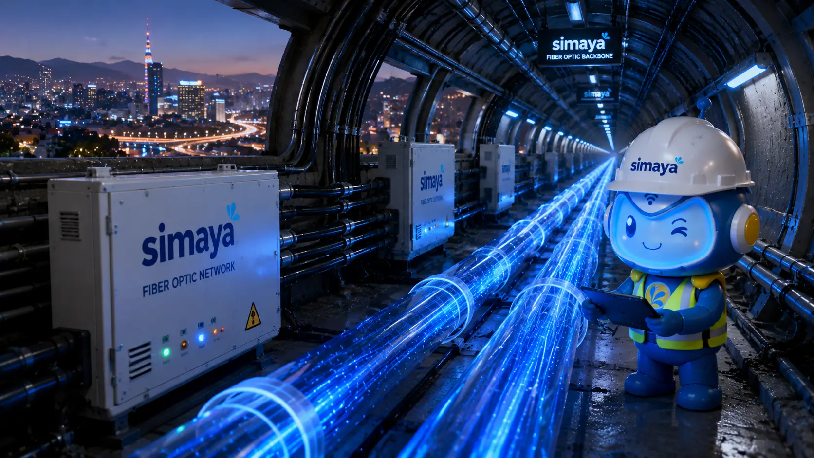 Infrastruktur jaringan internet fiber optik Simaya Bandung