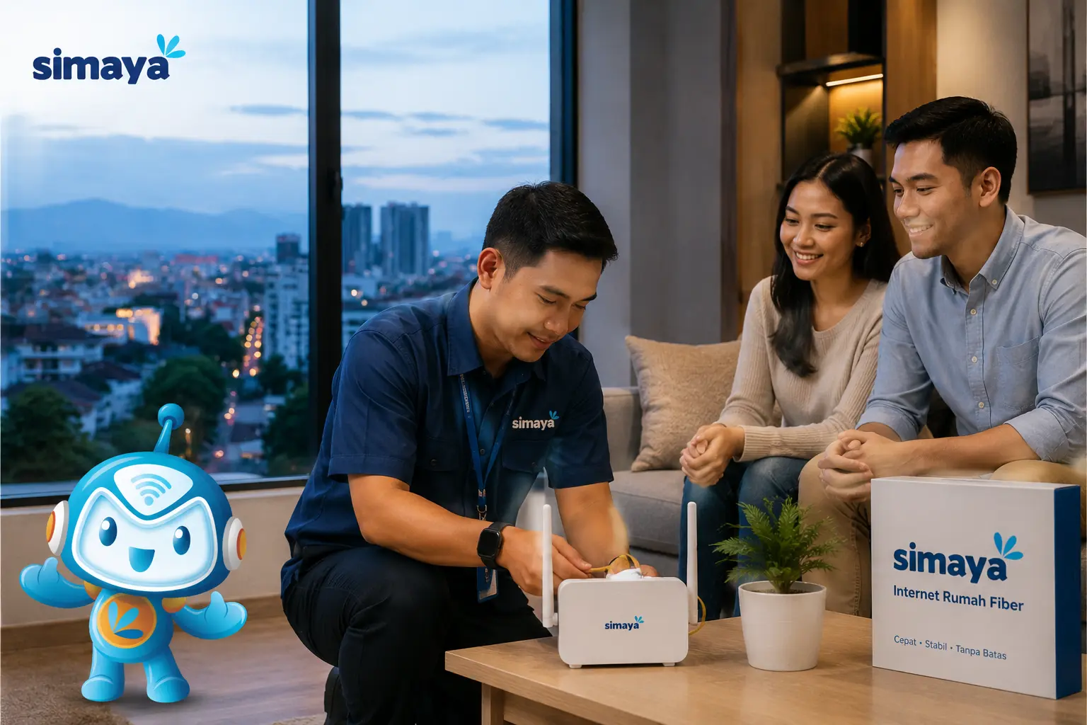 Instalasi internet rumah Simaya di Bandung
