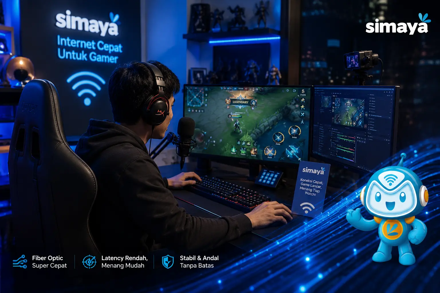 Internet fiber optik Simaya mendukung gaming kompetitif