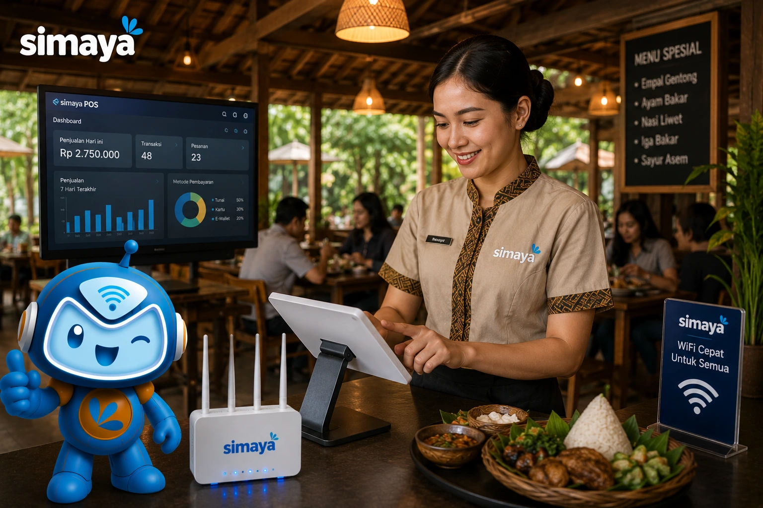 Internet stabil mendukung operasional restoran modern