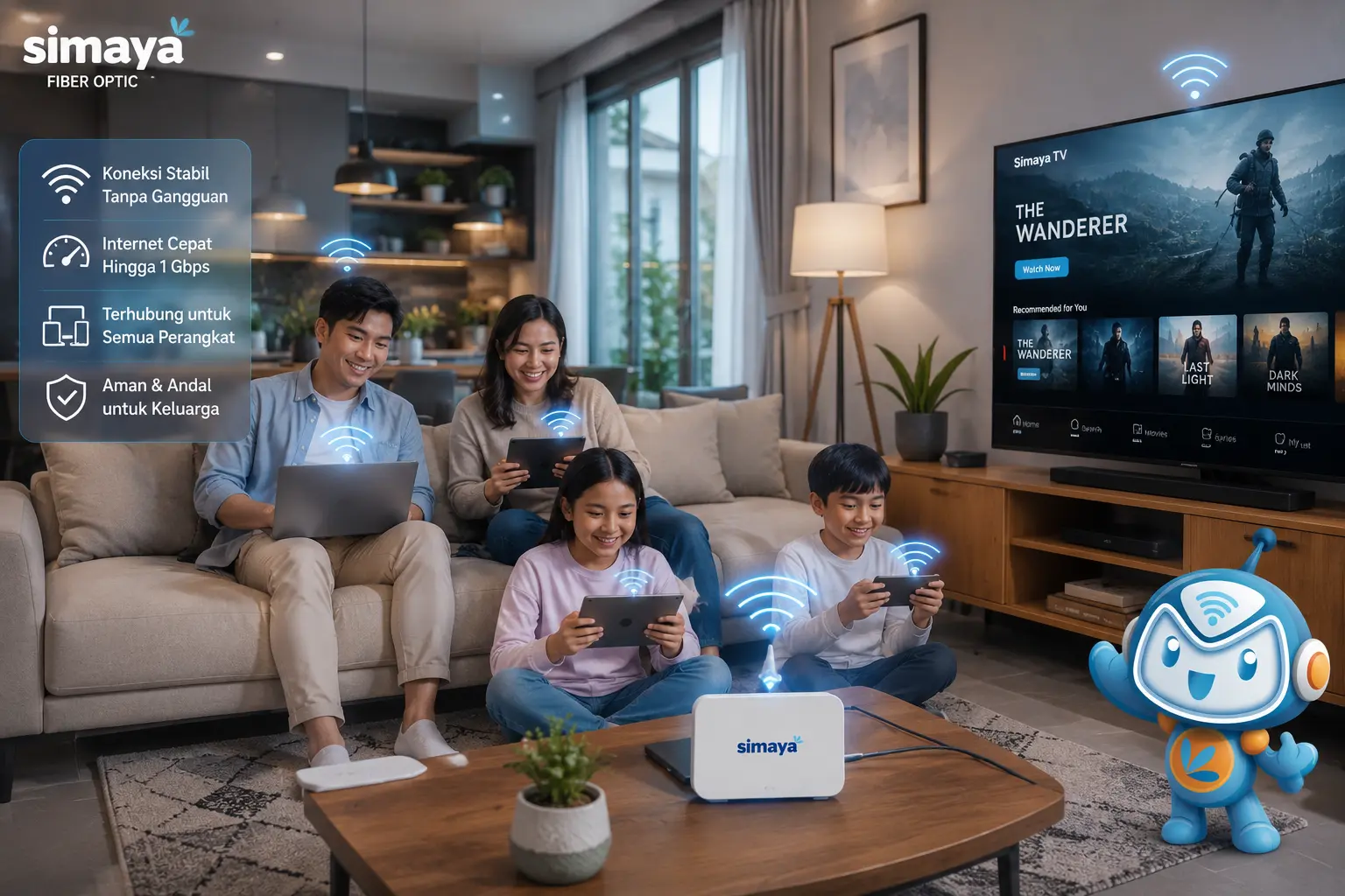 Rumah modern di Bandung menikmati koneksi internet Simaya yang stabil