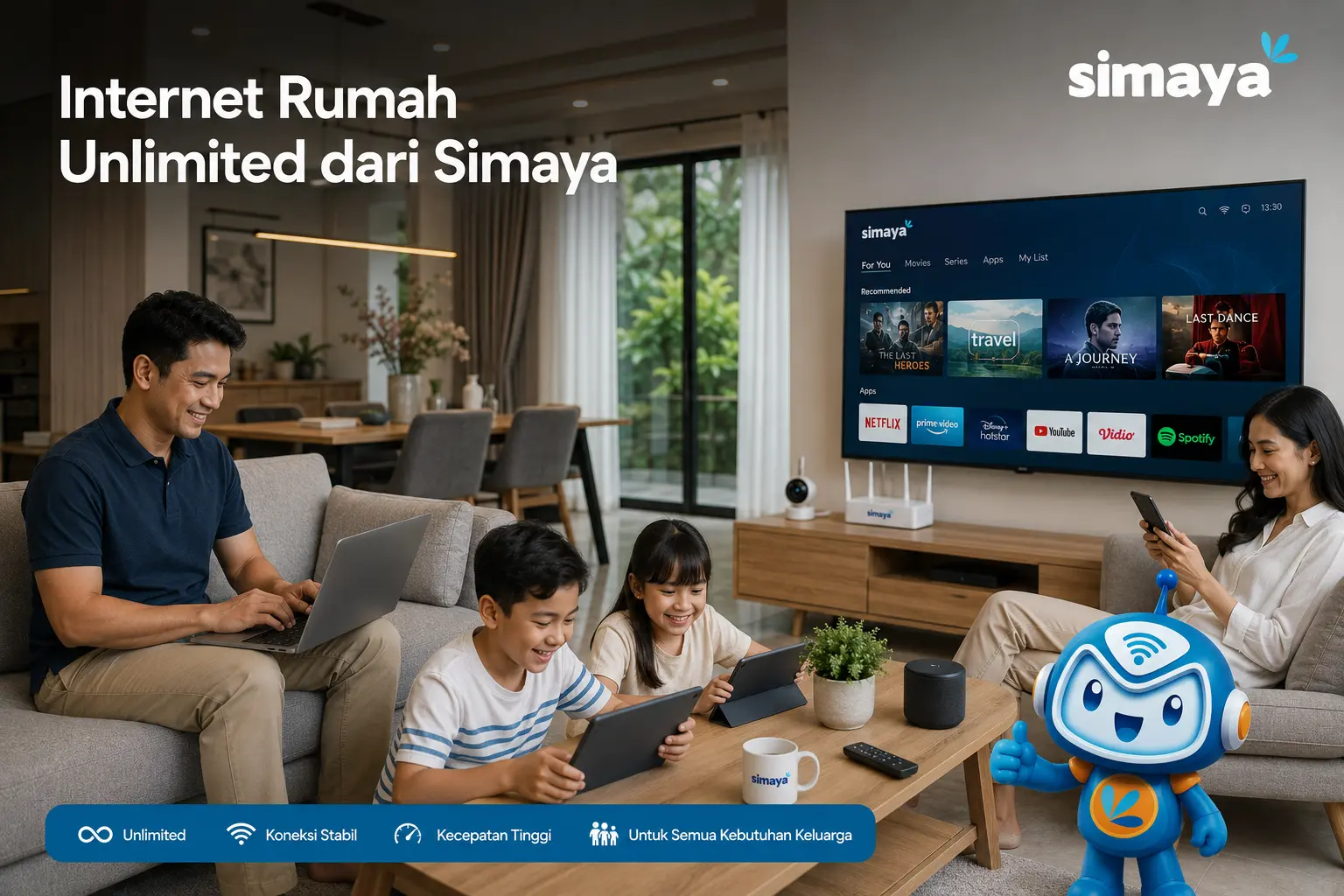 Internet Rumah Unlimited dari Simaya untuk keluarga modern Indonesia