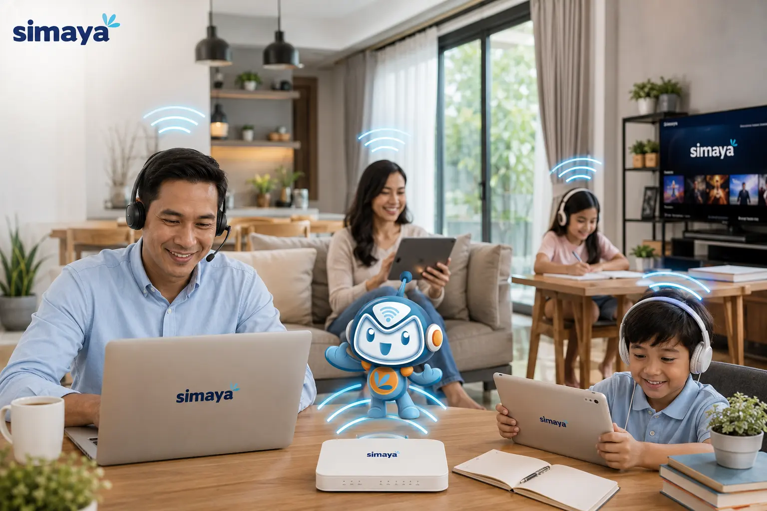 Aktivitas digital keluarga menggunakan internet fiber di rumah Bandung