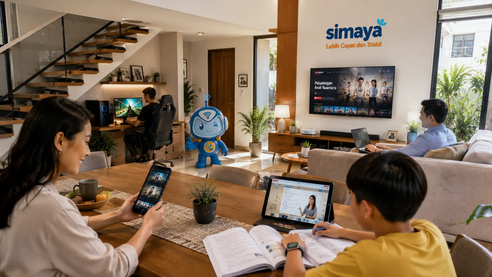 Keluarga Bandung menggunakan internet Simaya untuk berbagai aktivitas digital
