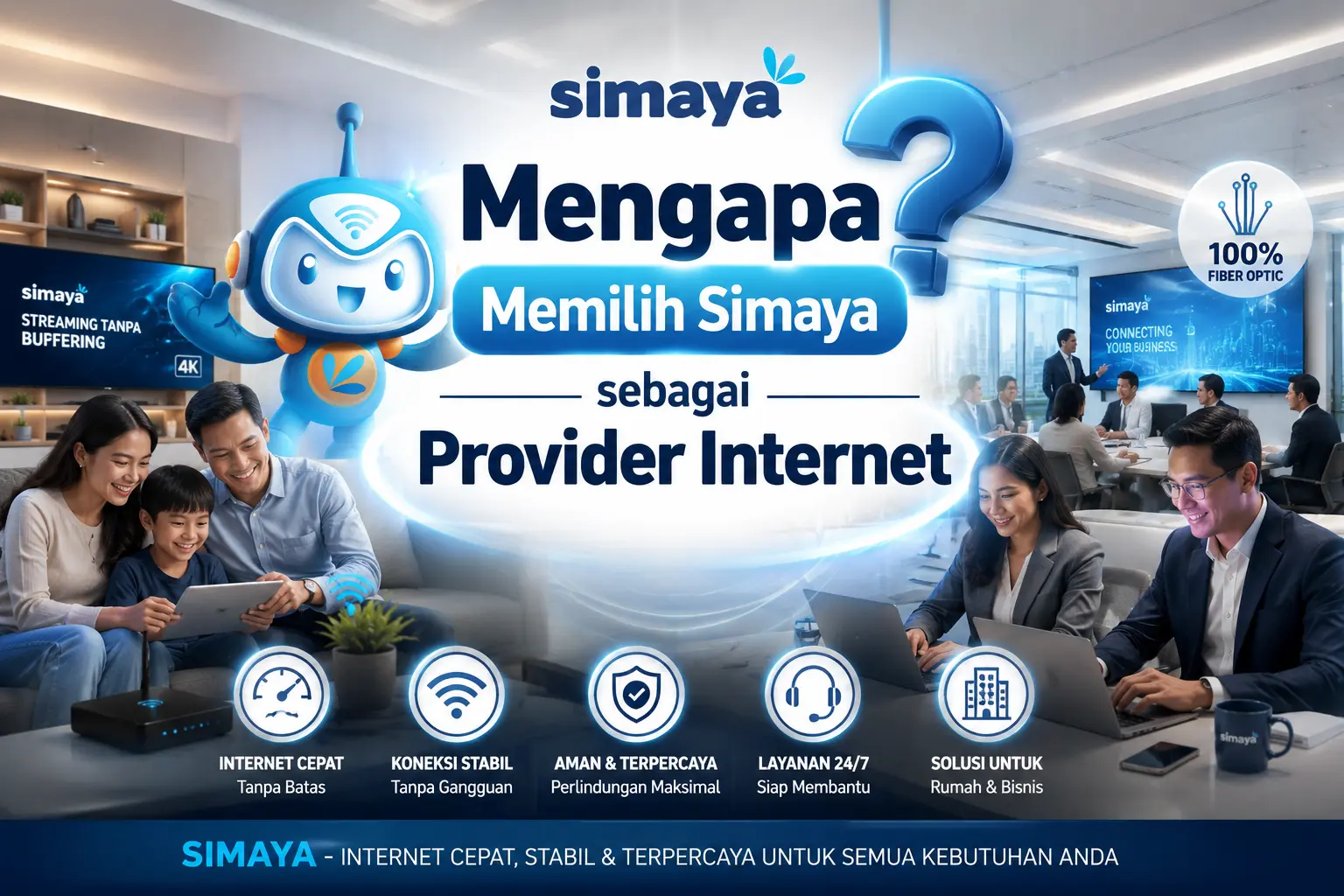 Provider internet Simaya dengan jaringan fiber optik cepat dan stabil