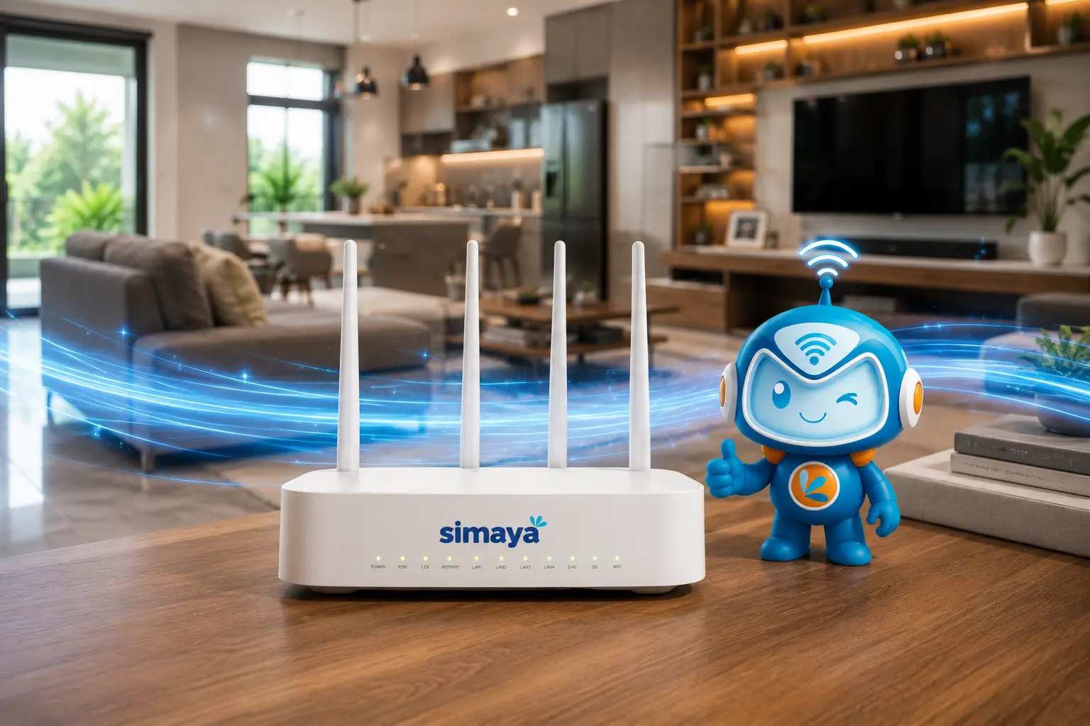 Router internet Simaya dengan paket unlimited tanpa FUP
