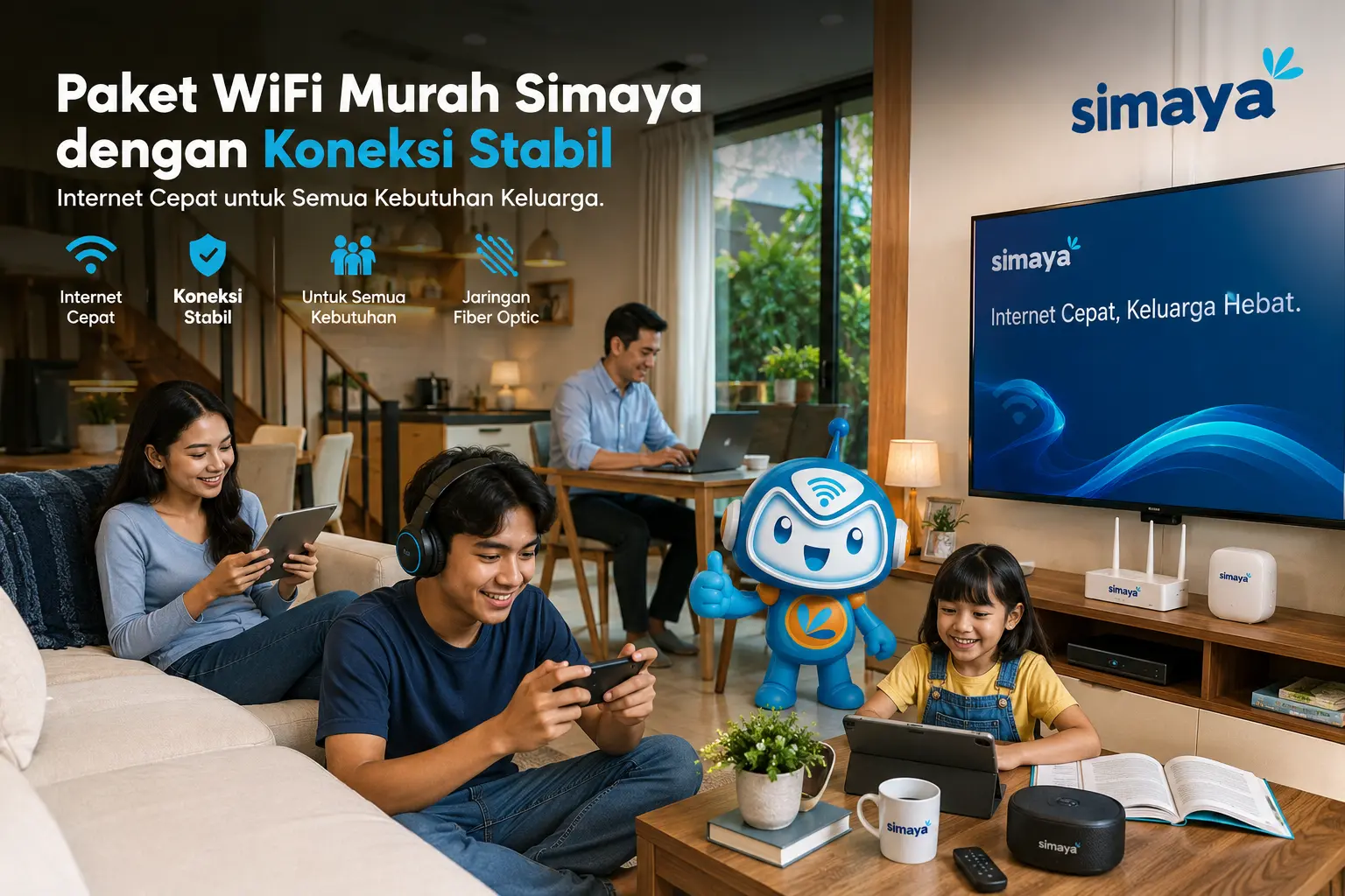 Paket WiFi Murah Simaya dengan koneksi internet stabil untuk keluarga modern