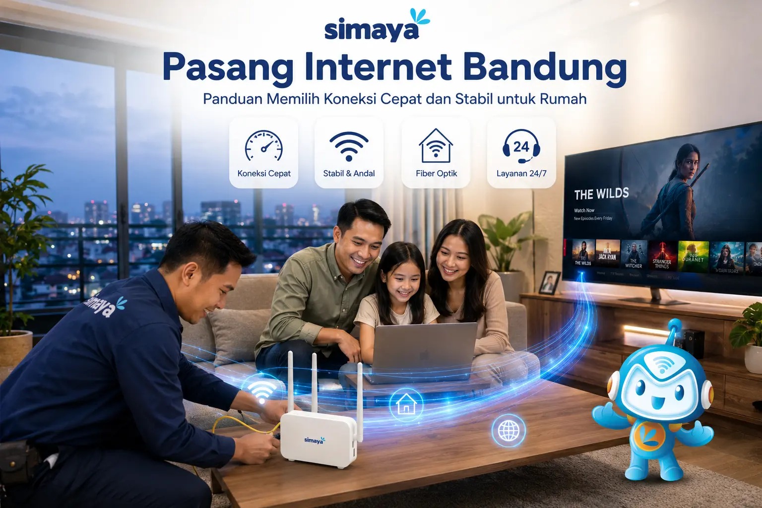 Pasang internet Bandung dengan jaringan fiber optik Simaya