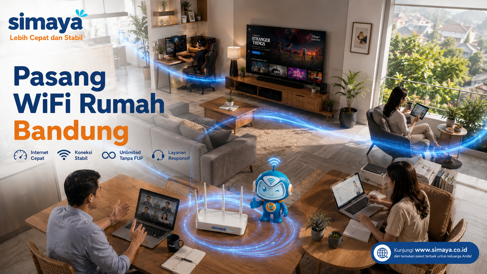 Pasang WiFi rumah Bandung dengan internet cepat dan stabil Simaya
