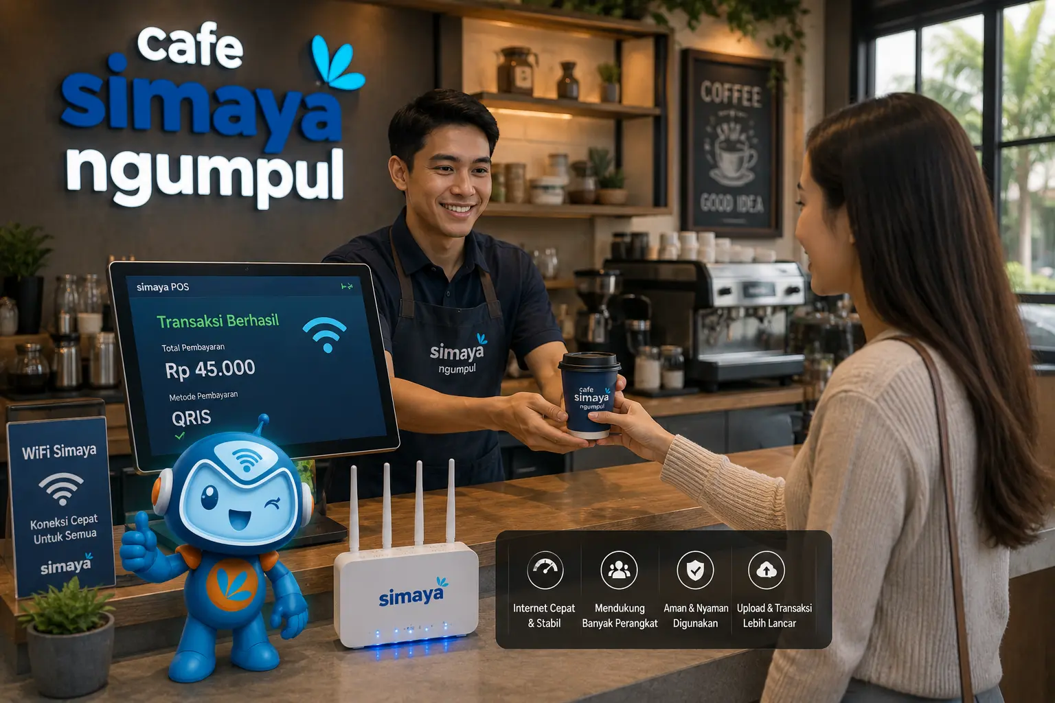Sistem kasir digital cafe menggunakan internet Simaya