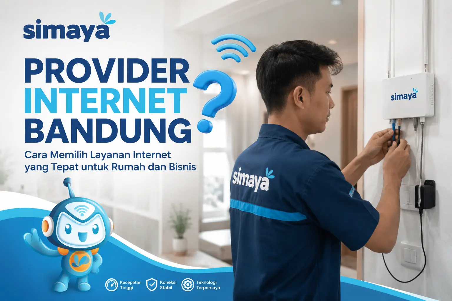 Provider internet Bandung dengan jaringan fiber optik Simaya