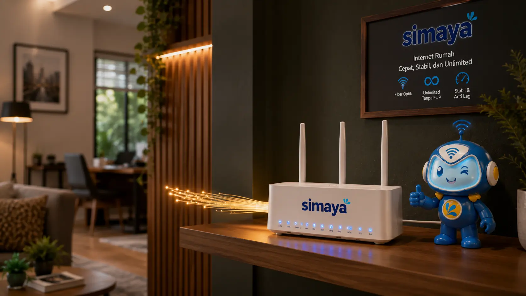 Router fiber optik Simaya untuk rumah di Bandung