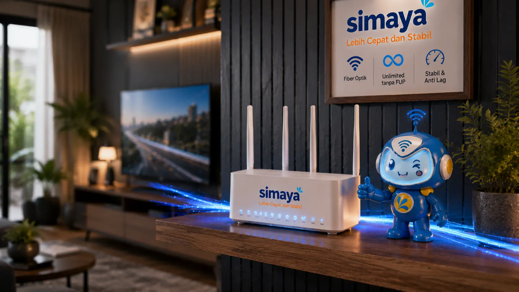 Router internet fiber optik Simaya Bandung