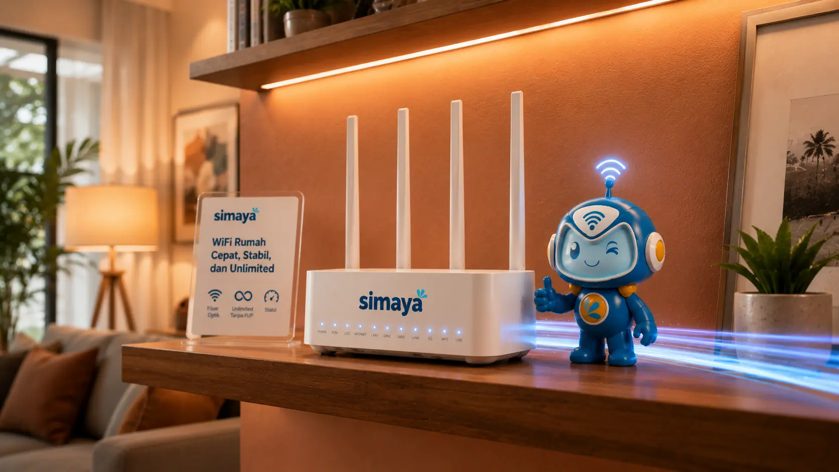 Router internet unlimited Simaya untuk rumah di Bandung