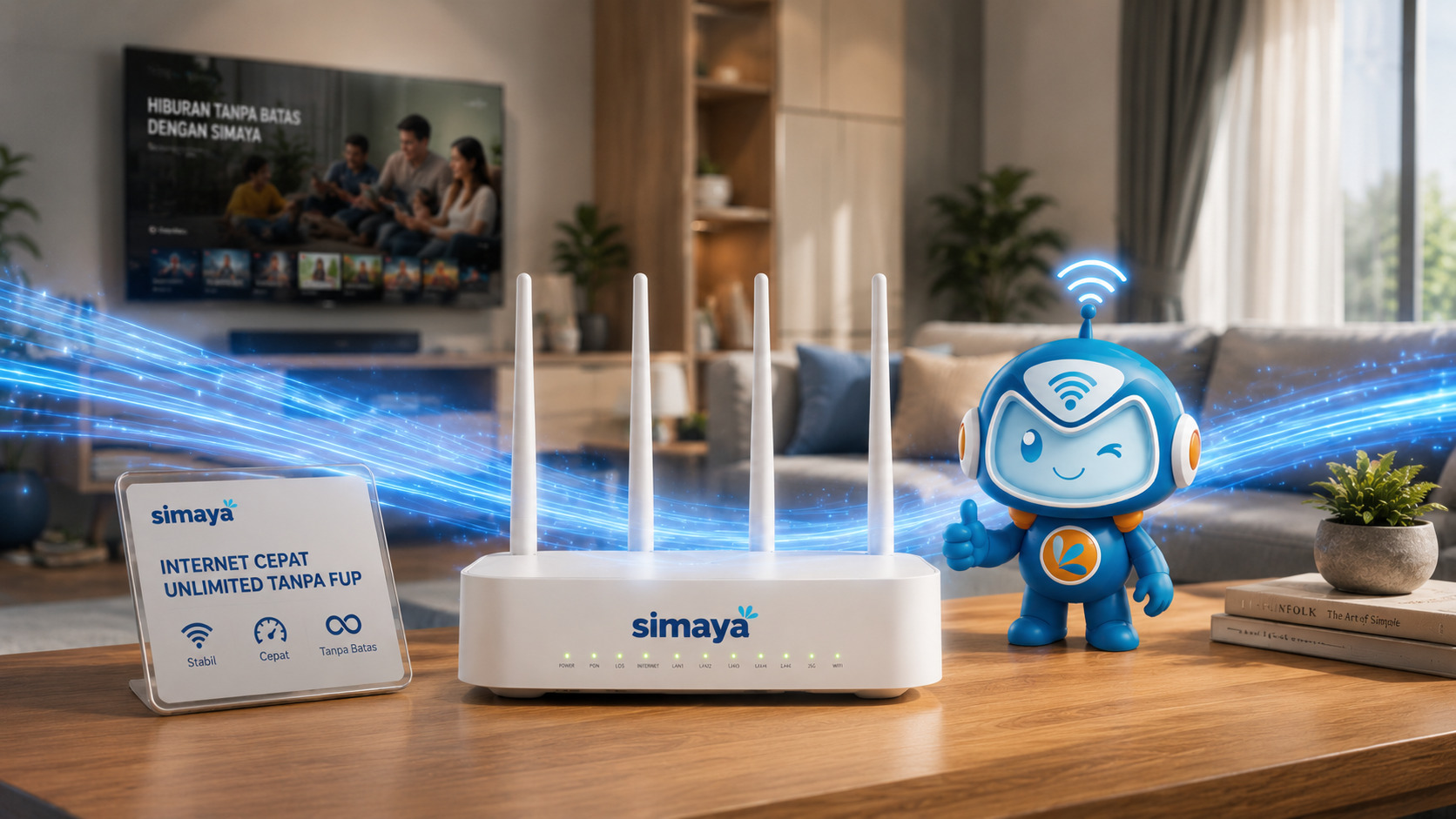 Router internet Simaya dengan layanan unlimited tanpa FUP