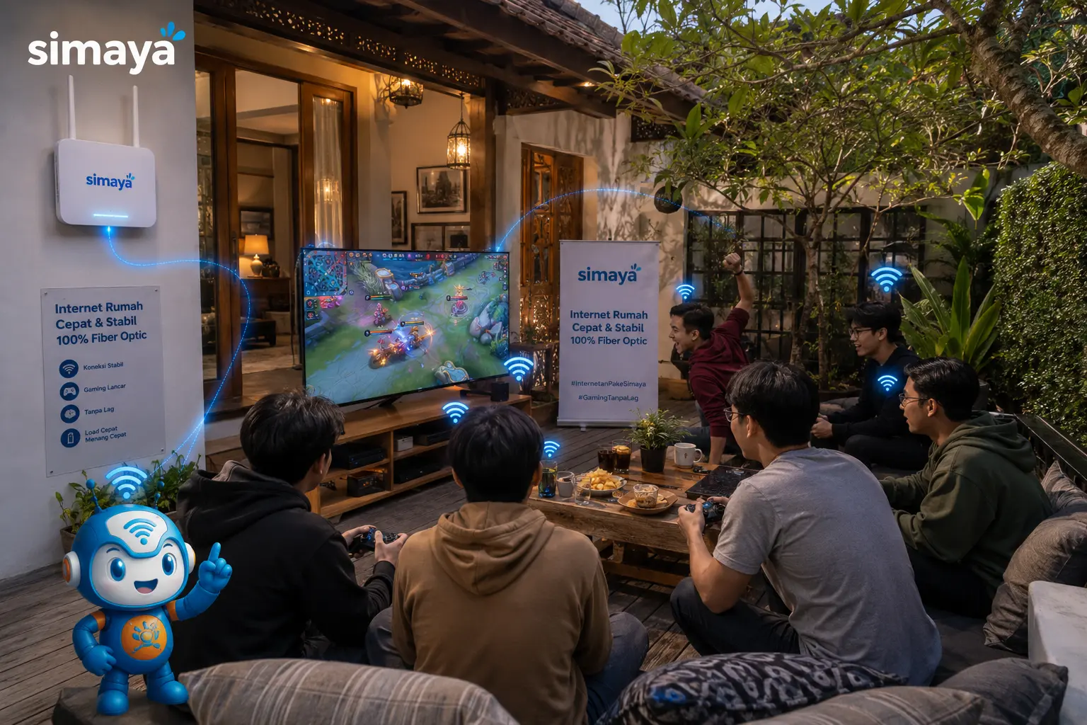 Streaming dan gaming menggunakan internet stabil di Bandung