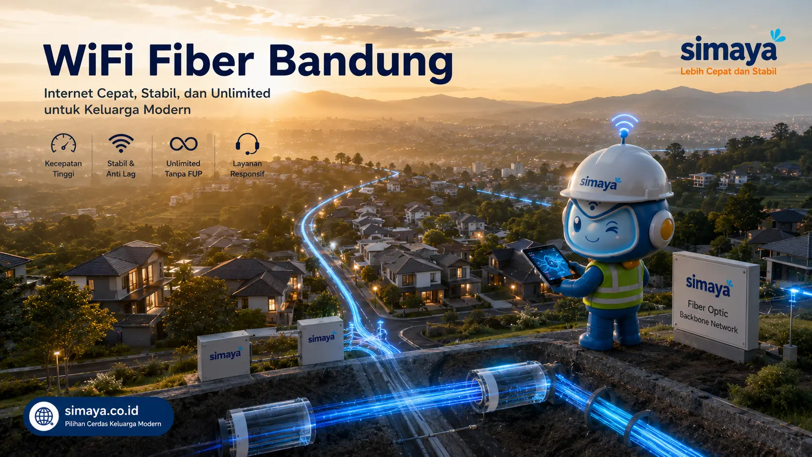 WiFi Fiber Bandung dengan jaringan fiber optik cepat dan stabil dari Simaya