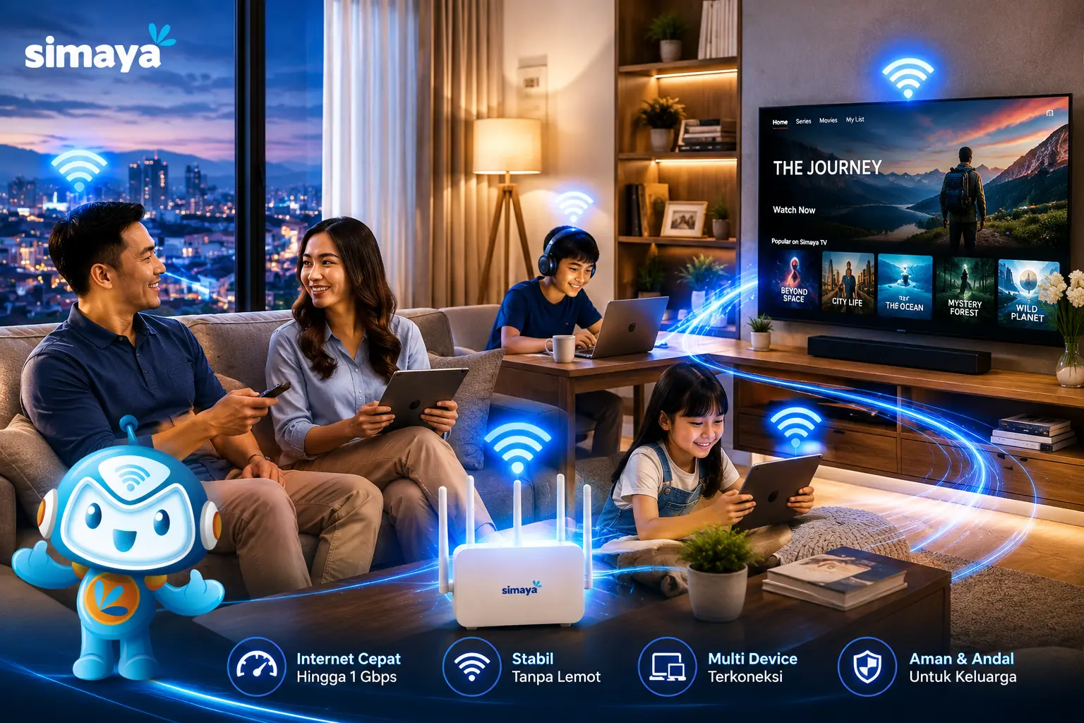WiFi rumah stabil untuk streaming dan bekerja online di Bandung