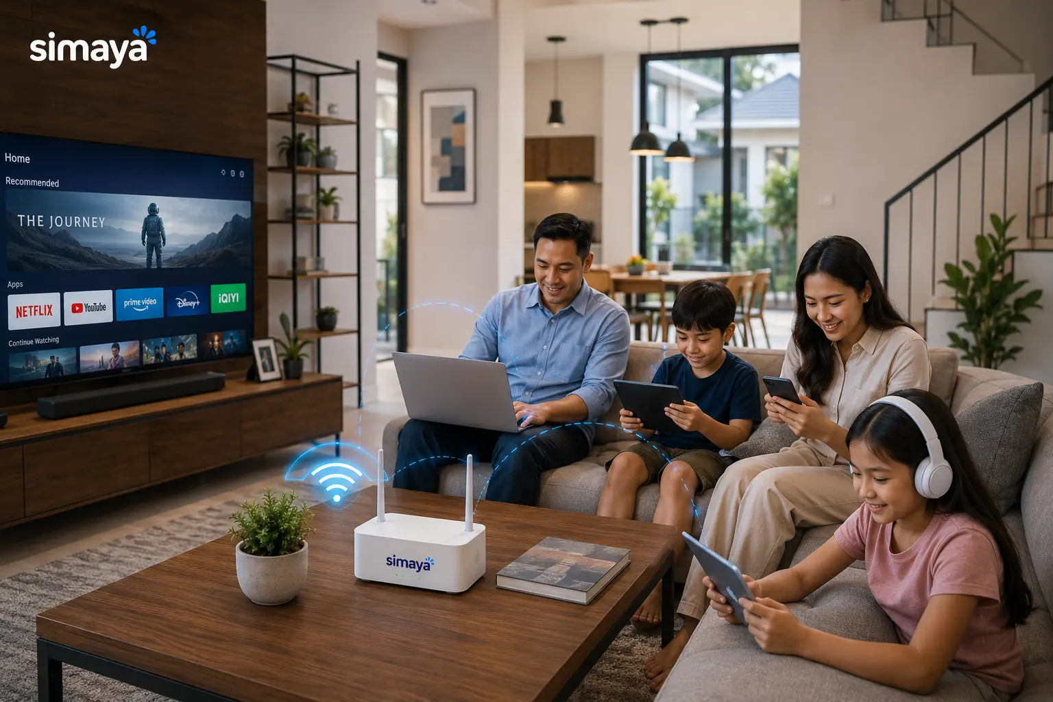 Aktivitas keluarga menggunakan WiFi rumah di Bandung Barat