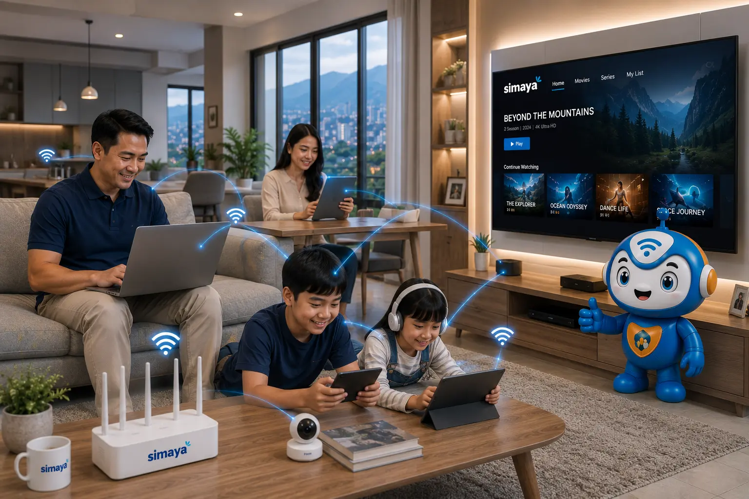Keluarga di Bandung menikmati internet cepat untuk berbagai aktivitas digital
