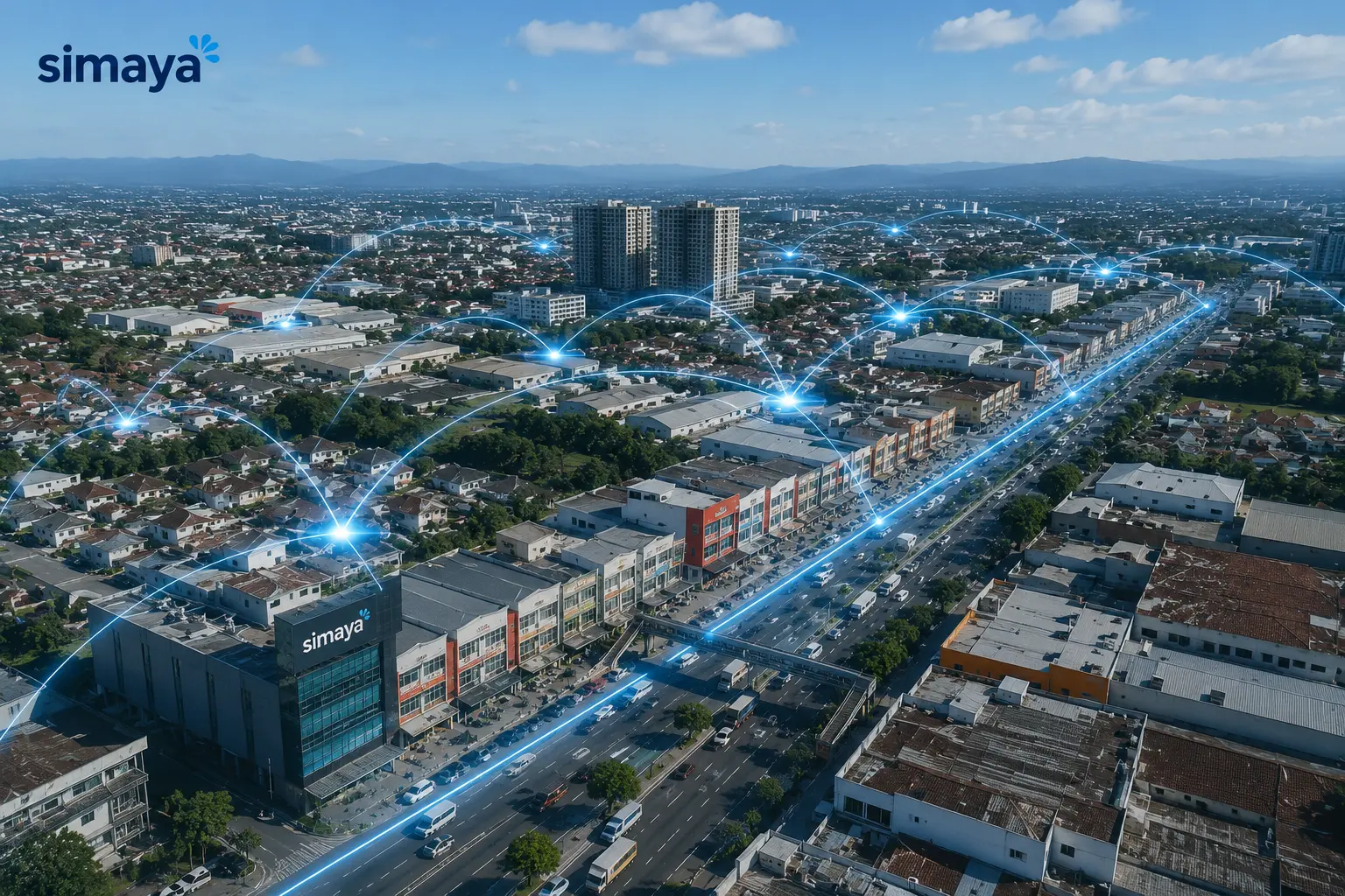 Area layanan internet fiber optic Simaya di Kopo Bandung.