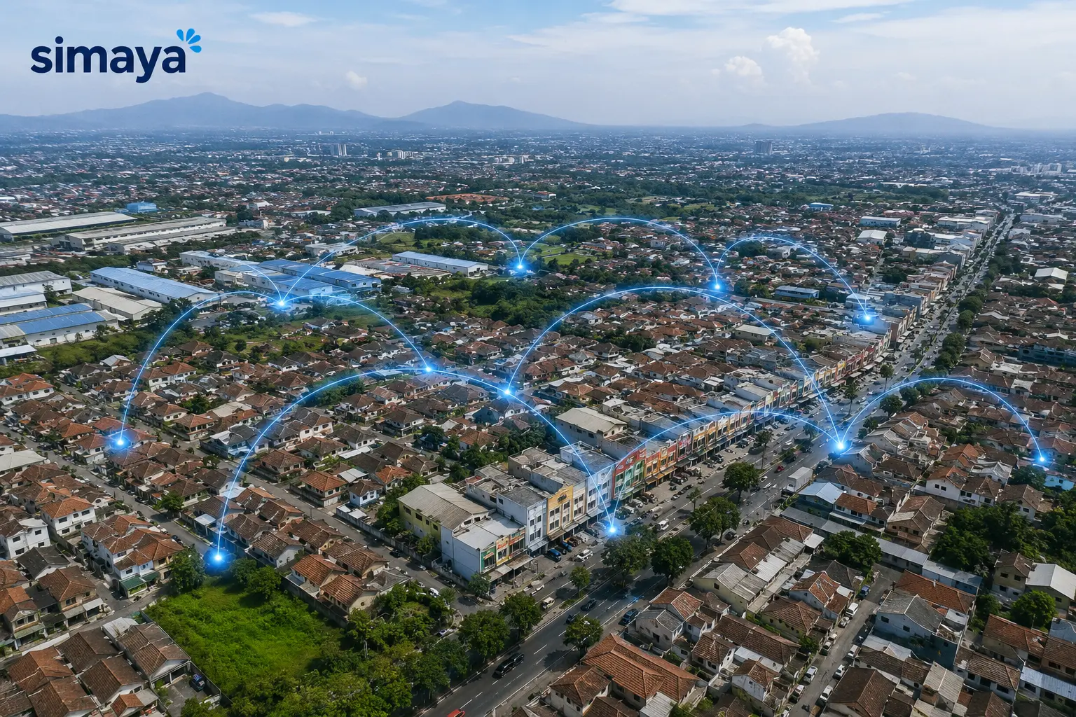 Area layanan internet Simaya di Arcamanik Bandung.
