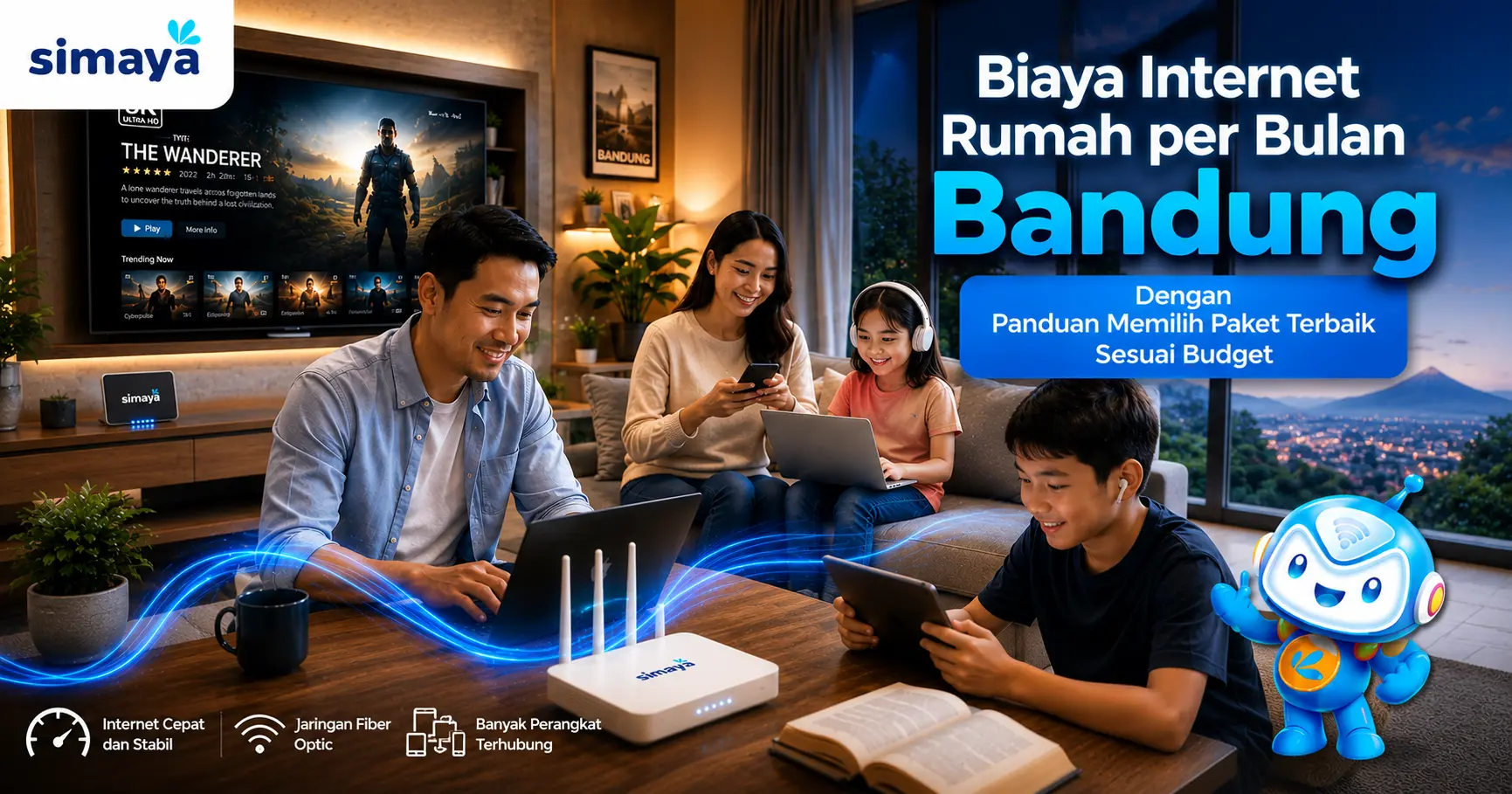 Biaya internet rumah per bulan Bandung dengan jaringan fiber optic Simaya