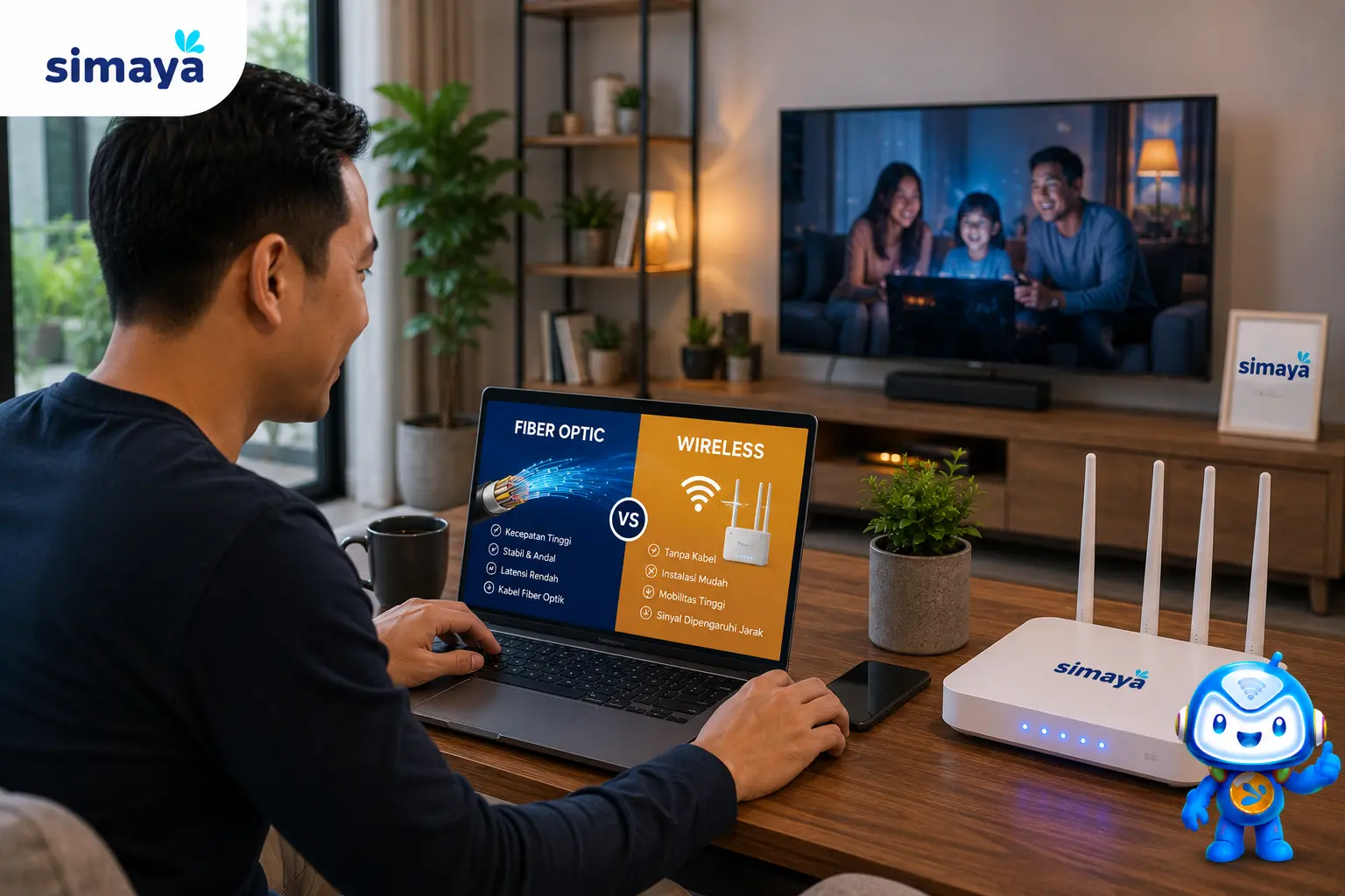 Perbandingan internet fiber dan wireless di rumah
