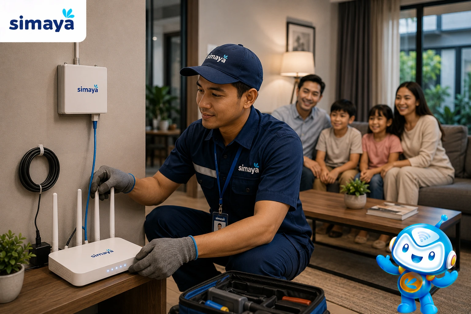 Proses registrasi pemasangan WiFi rumah Simaya