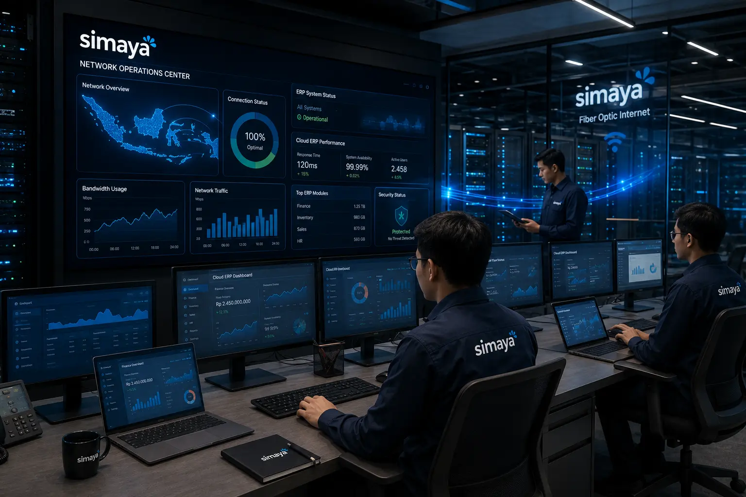Internet bisnis Simaya untuk implementasi ERP.