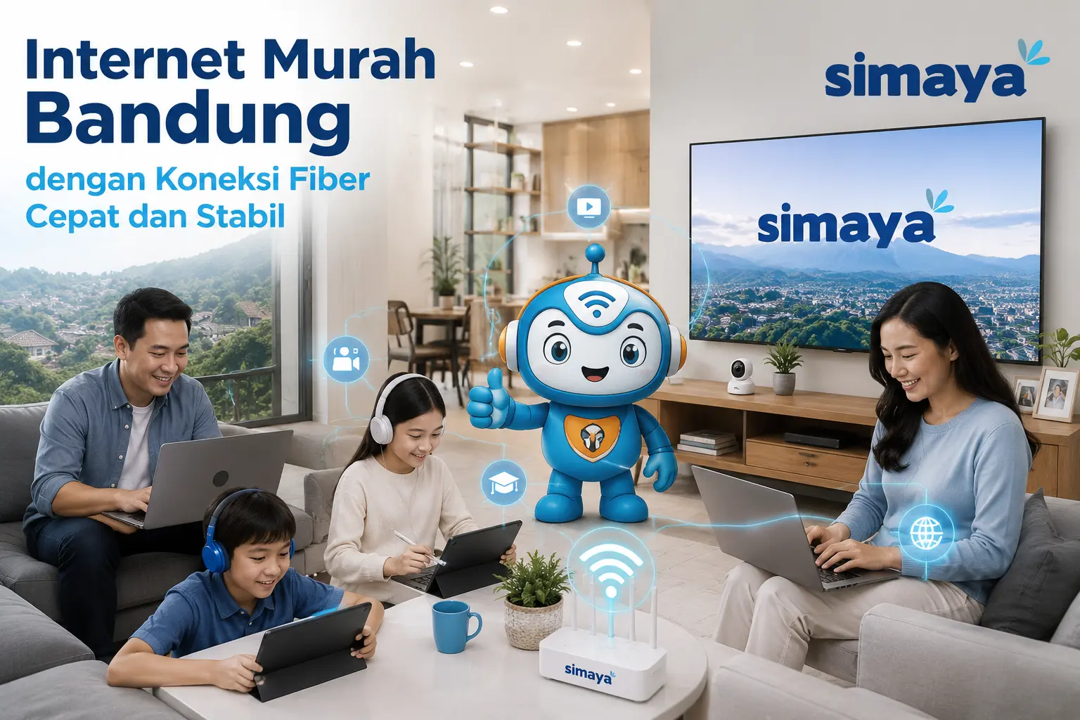 Internet murah Bandung dengan koneksi fiber Simaya