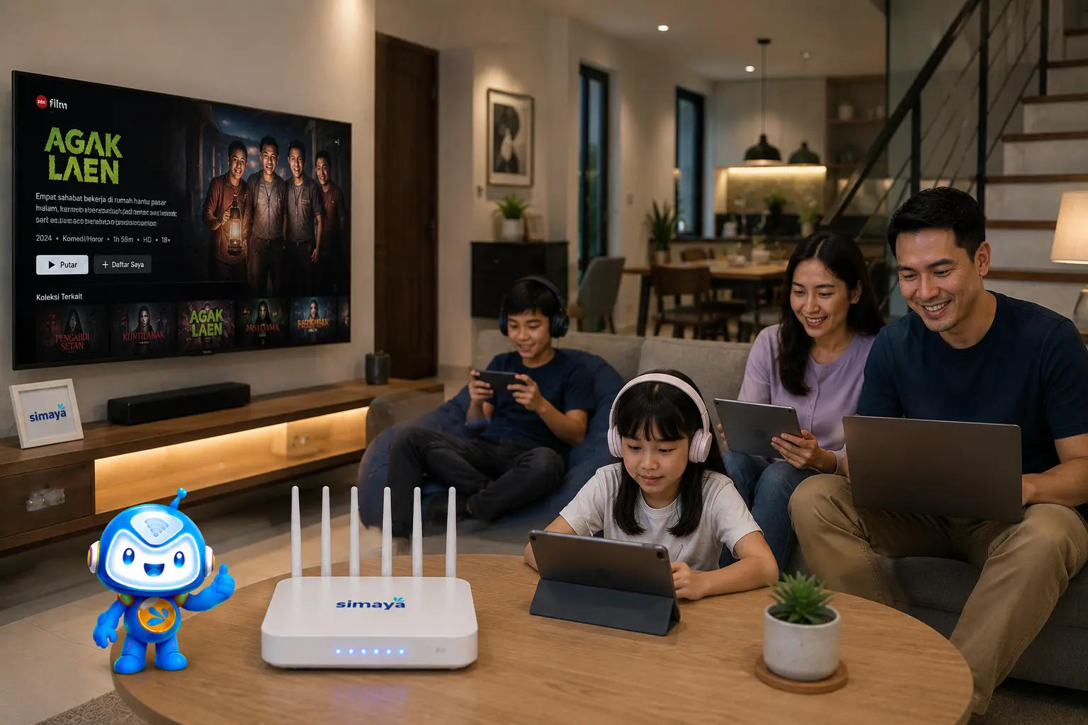 Layanan internet rumah Simaya yang cepat dan stabil
