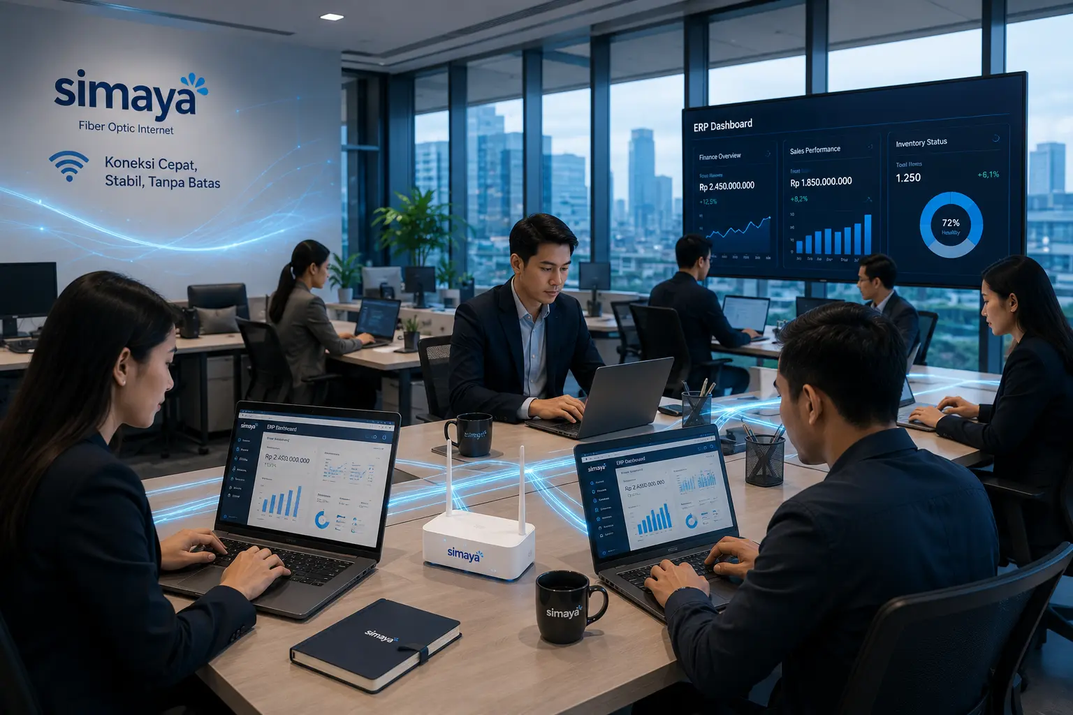 Internet stabil mendukung sistem ERP perusahaan