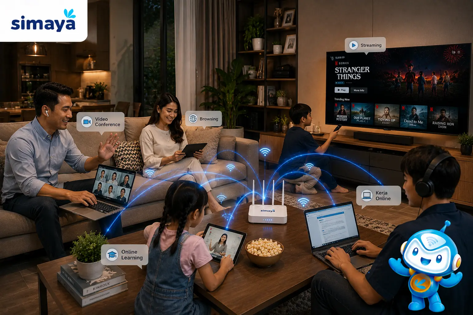 Internet unlimited Simaya untuk kebutuhan keluarga modern