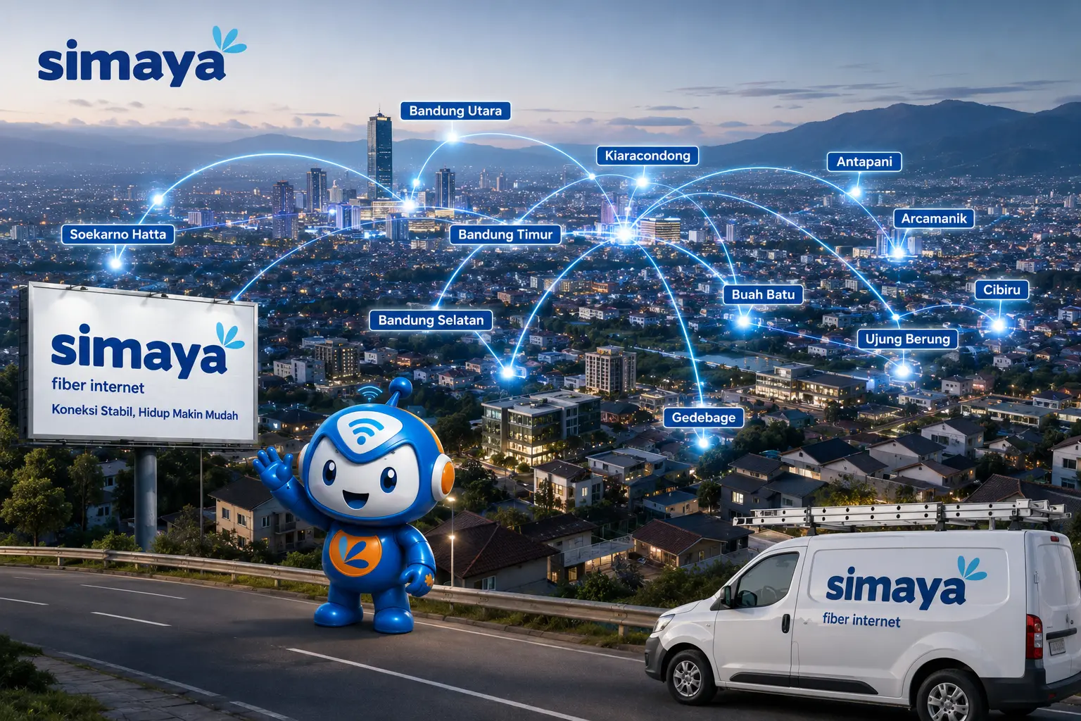Jaringan internet fiber Simaya menjangkau berbagai kawasan di Bandung