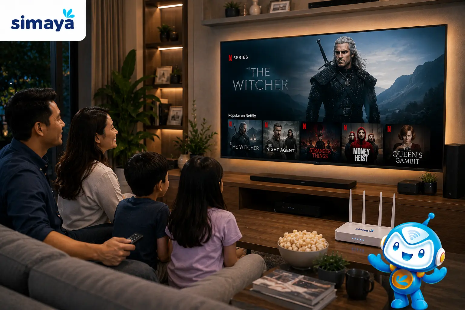 Internet cepat untuk streaming Netflix kualitas Full HD dan 4K.