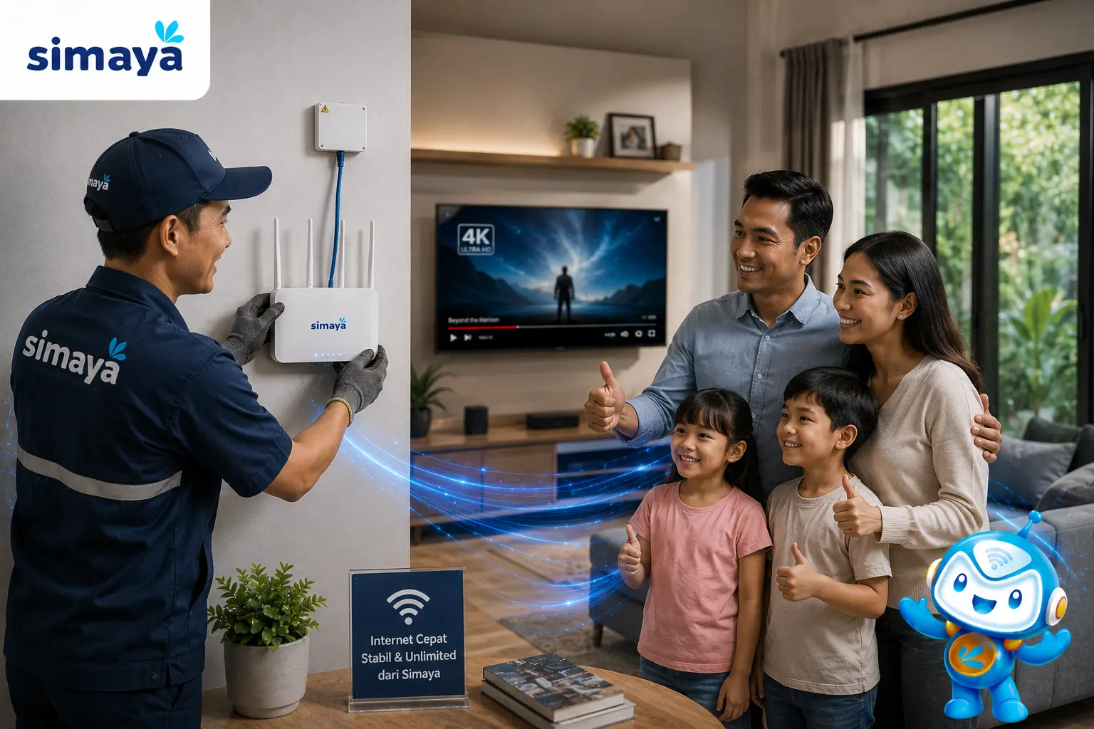 Layanan internet rumah Simaya cepat, stabil, dan siap dipasang