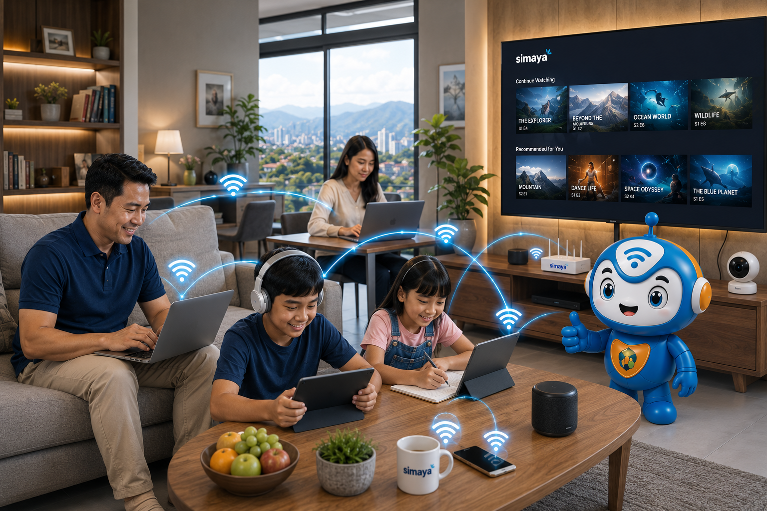 Aktivitas digital lancar menggunakan WiFi 100 Mbps di Bandung