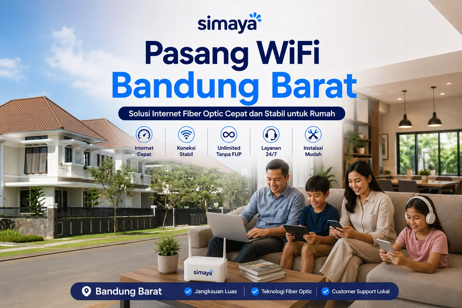 Pasang WiFi Bandung Barat dengan internet fiber optic cepat