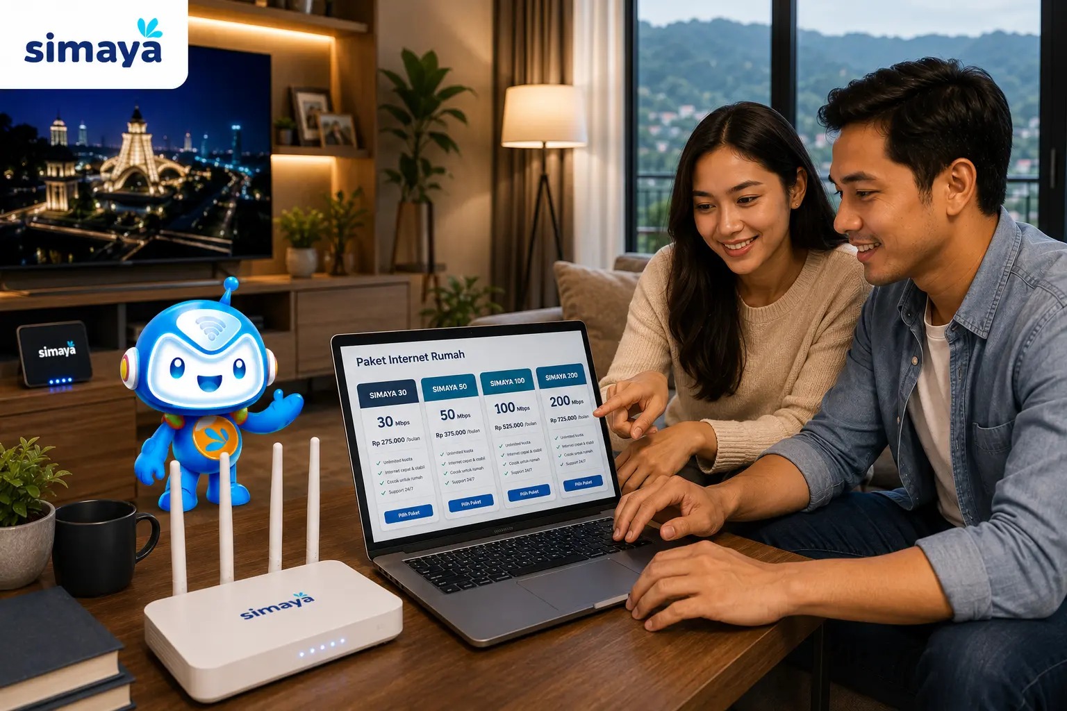 Perbandingan paket dan biaya internet rumah di Bandung