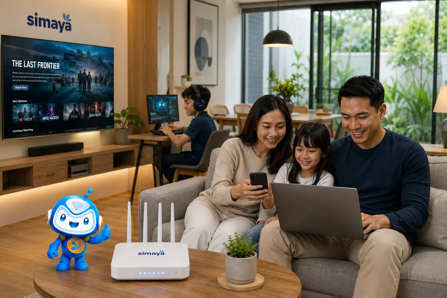 Layanan internet rumah SIMAYA dengan jaringan fiber optik di Bandung
