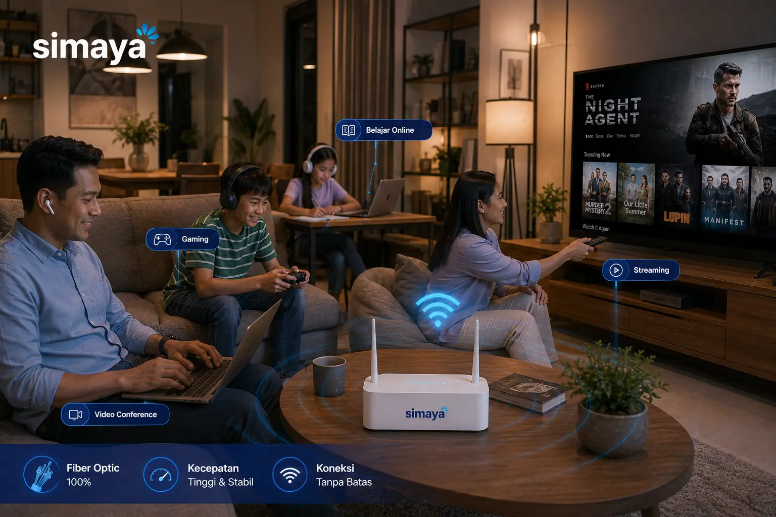 Layanan internet fiber optic Simaya di Bandung