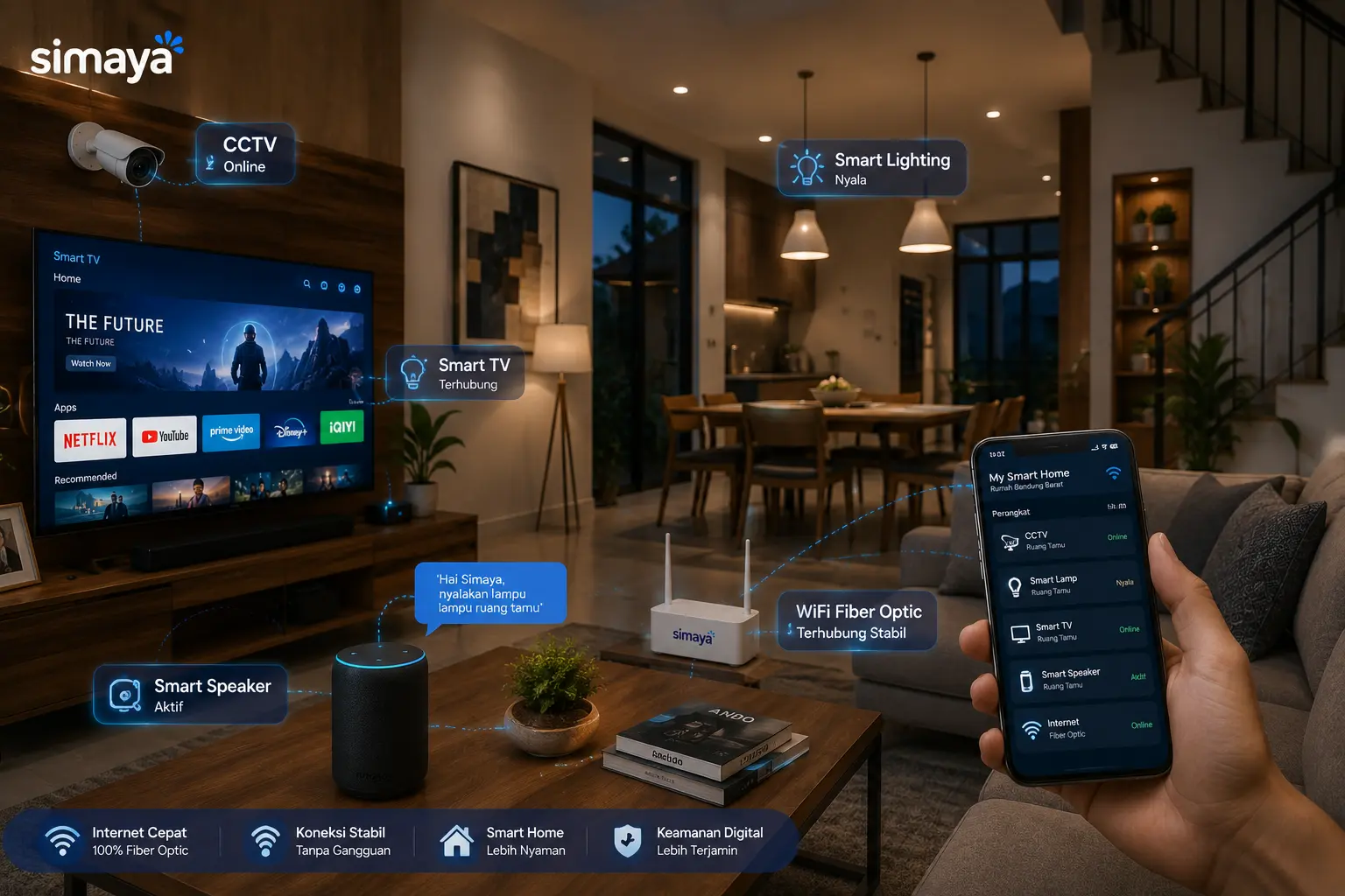 Smart home menggunakan WiFi fiber optic di Bandung Barat