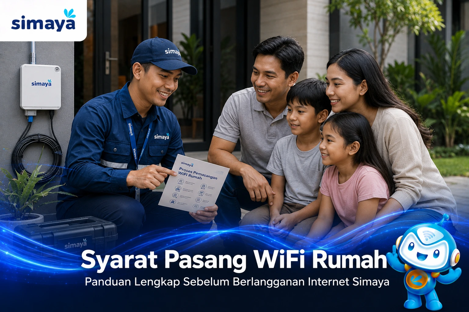 Syarat pasang WiFi rumah dengan layanan internet fiber Simaya