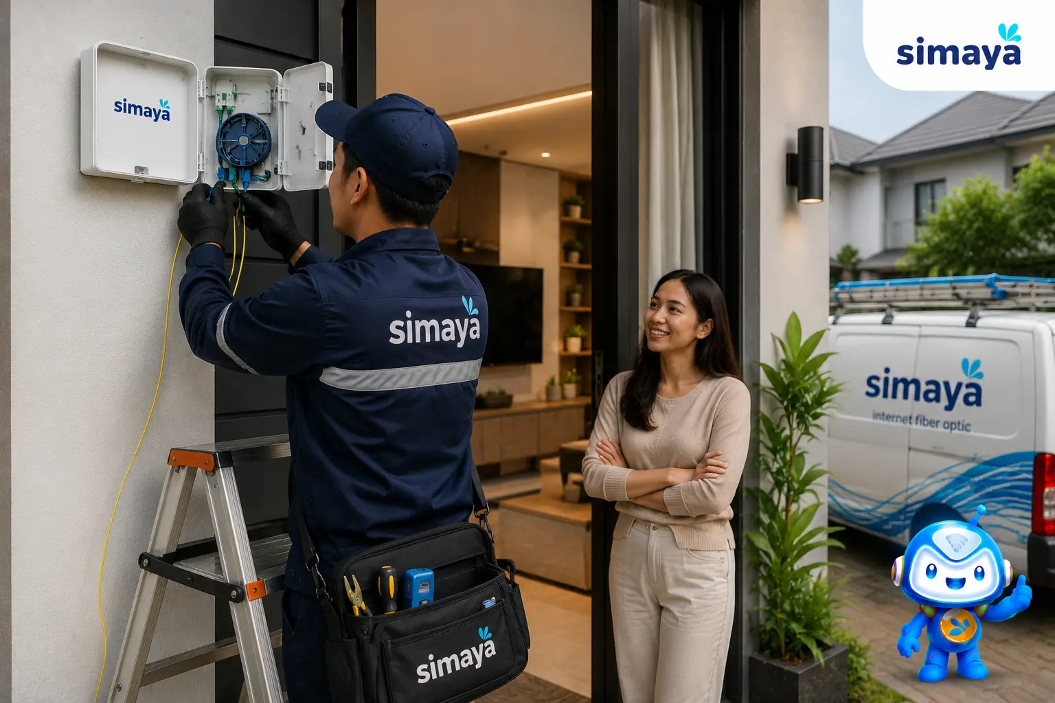 Teknologi internet fiber optic berkecepatan tinggi.