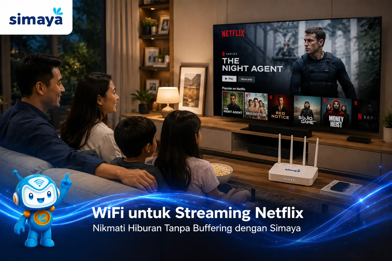 WiFi untuk streaming Netflix cepat dan stabil dari Simaya