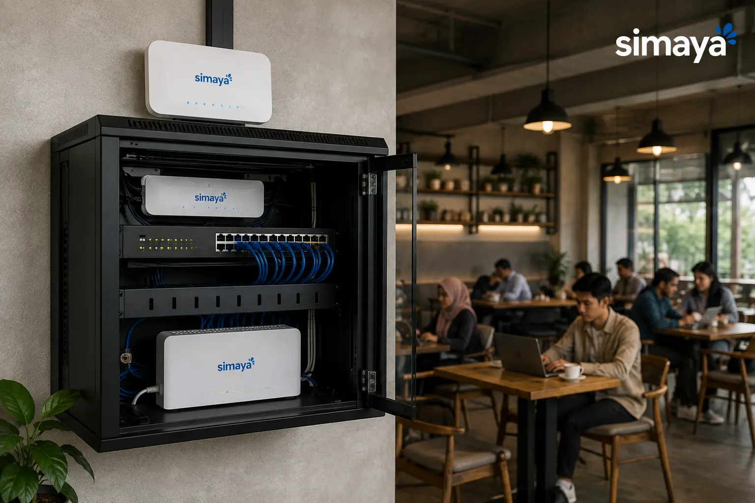 Infrastruktur jaringan WiFi cafe Sumedang