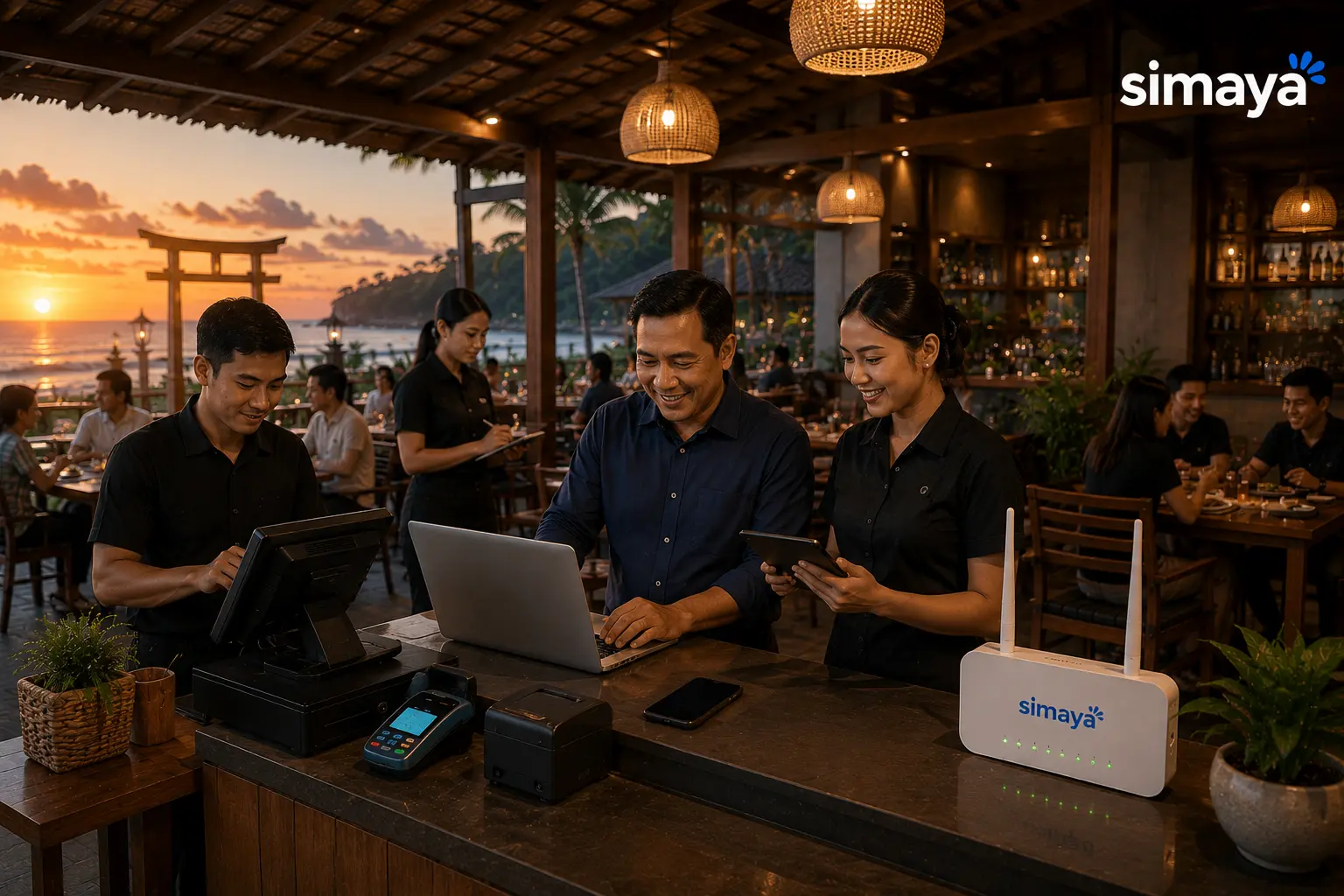 Internet stabil Simaya mendukung aktivitas bisnis restoran di Pangandaran